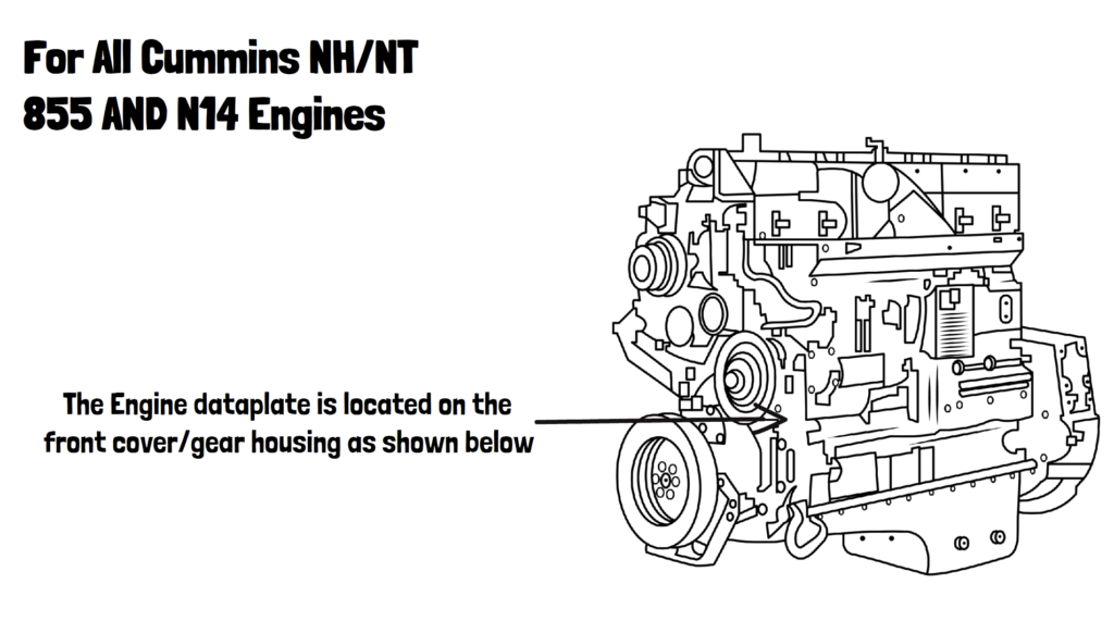 Dataplate For Cummins 855 and N14 Engines