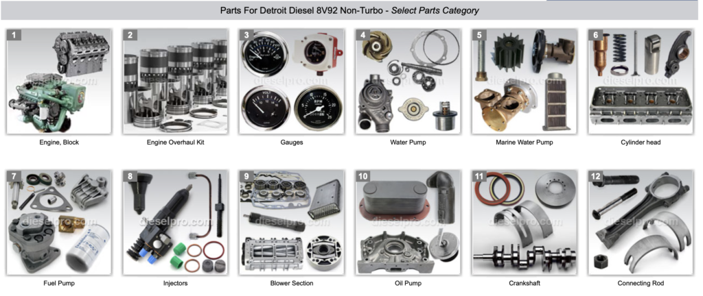 Parts For Detroit Diesel 8V92 Non Turbo