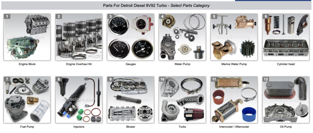 Parts For Detroit Diesel 8V92 Turbo