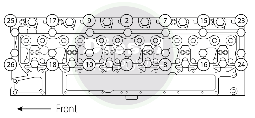 USED CYLINDER HEAD LONG CAPSCREWS ( 14 LONG CAPSCREWS)	N/A	145 N•M [ 107 FT-LB ]