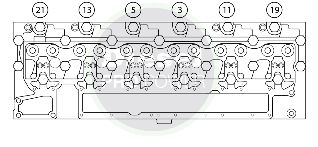 NEW CYLINDER HEAD SHORT CAPSCREWS (6 SHORT CAPSCREWS EXHAUST SIDE)	N/A	 105  N•M [ 77 FT-LB ]