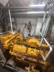 Caterpillar 3412 DITA (12 Cylinder ) Marine Engine Inside The Engine Room Of A Vessel