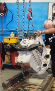Flipping The Engine To Remove The Oil Pan (Detroit Diesel 4-53) Video